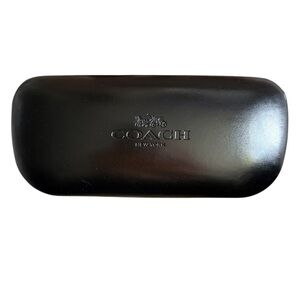 Coach Sunglass Case Hard Clamshell Black Eyeglass Case Embossed Logo